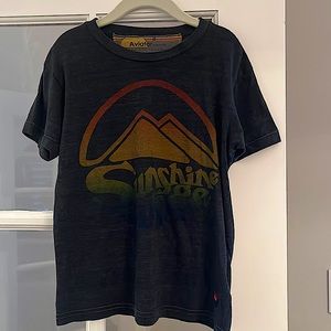 Aviator Nation Kids Charcoal Gray Sunshine Village Mountain T-Shirt Size 8